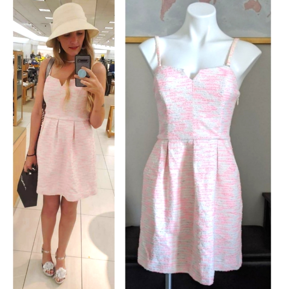 Anthropologie Pink Tweed Dress